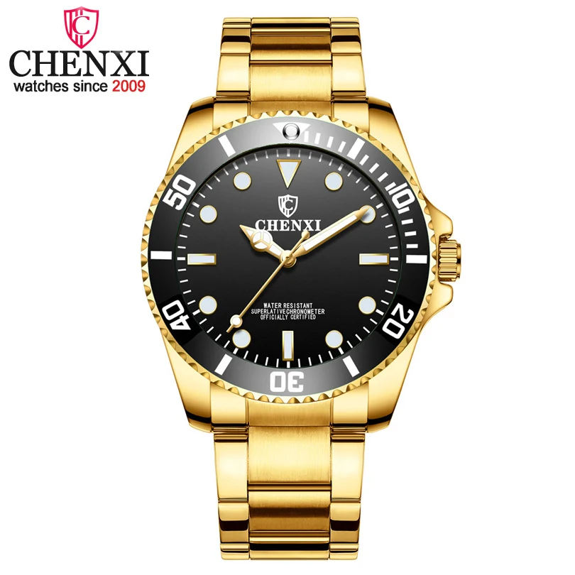 CHENXI модные часы для мужчин золотые кварцевые наручные мужские s брендовые