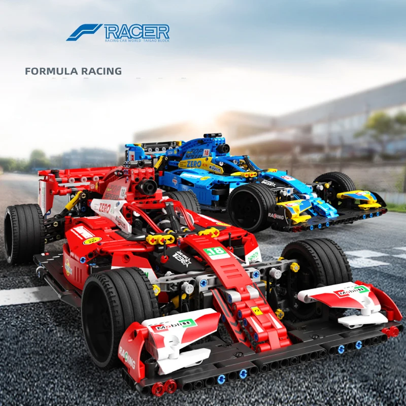 

Техническая Модель гоночного автомобиля RC F1, конструктор MOC, креативная электрическая формула, Односкоростной автомобиль, строительные бло...