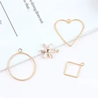 10 шт. новые модные геометрические серьги с медным покрытием из циркона полые круглые подвески в форме сердца Материал браслета Diy ювелирные аксессуары