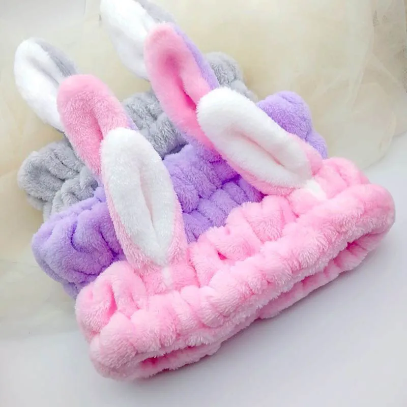 Calymel коралловые флисовые мягкие милые ободки с кроличьими ушками для женщин