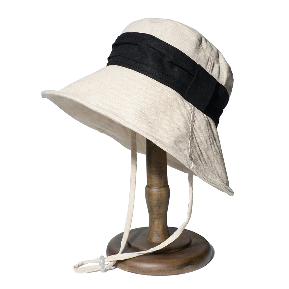 

Шляпа-мешок из хлопка и льна, с широкими полями, женская, складная, летняя, Пляжная, для отдыха, путешествий