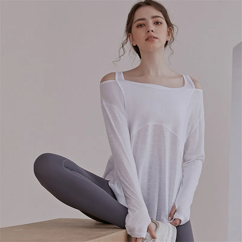 

Quick Dry Sport Top Women Loose Fitness Shirts Long Sleeve Sports T-shirt Yoga Top Workout Running Femme Gym Top