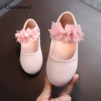 fashion childrens flower leather shoes for girls princess shoes soft sole wedding party dance kids shoe lightweight non slip