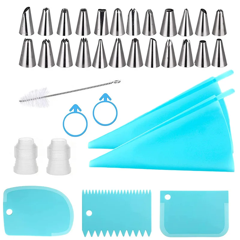 

34Pcs/set Cake Flower Tulips Rose Nozzle Decor Fondant Cream Transfer Mousse Cake Baking Pastry Tools Set Kitchen Accessories