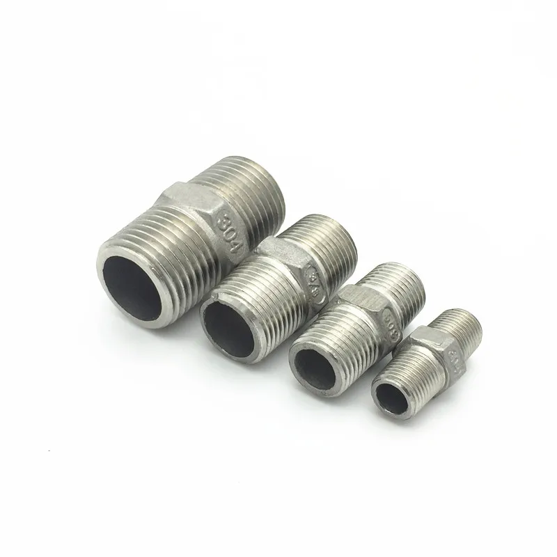 

Hex Nipple Male*Male Stainless Steel SS304 Threaded Pipe Fittings 1/8" 1/4" 3/8" 1/2