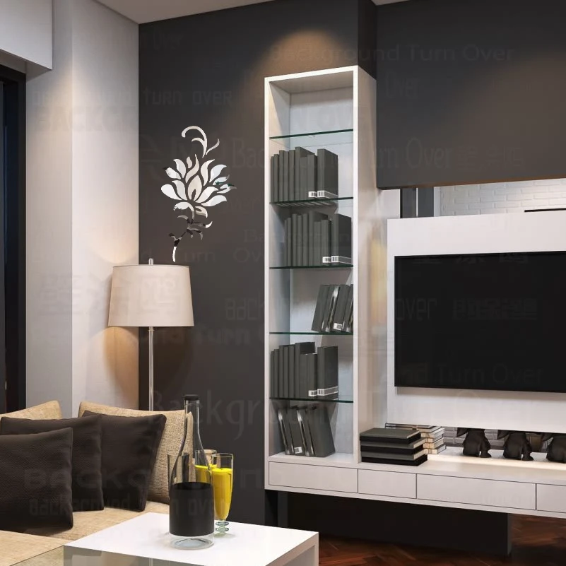 Зеркальные наклейки для украшения комнаты ванной 3D Настенный декор всего тела