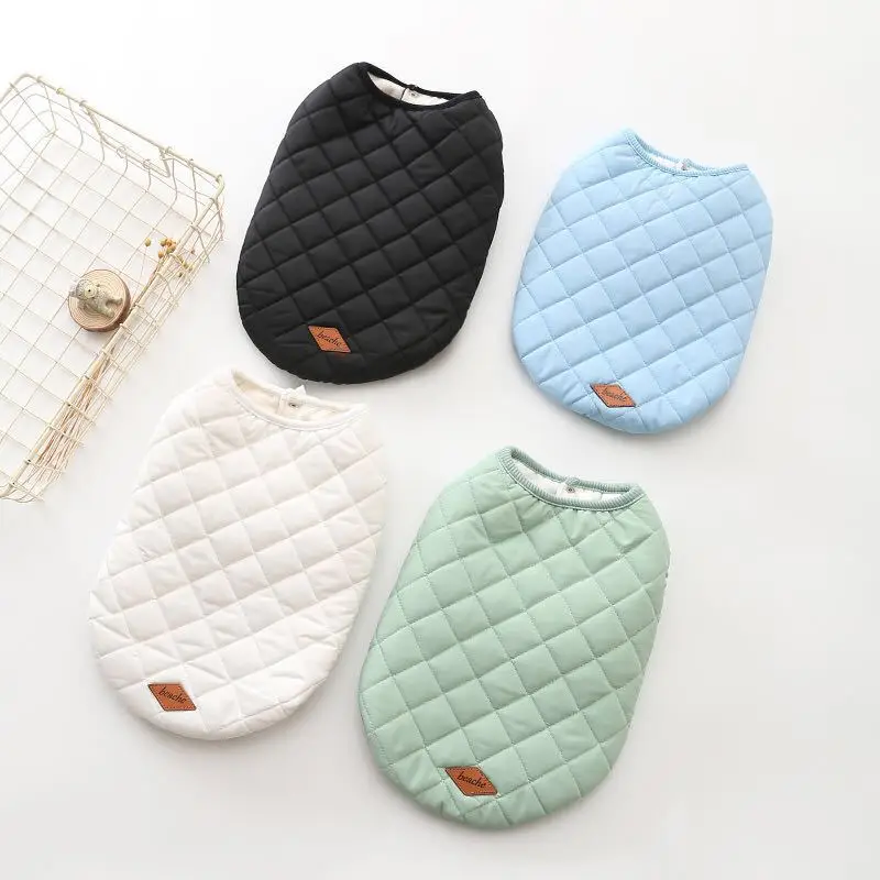 Хлопковый костюм в клетку с бриллиантами для домашних животных утепленная