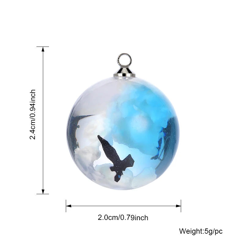 5 шт. оптовая продажа шар Луна Смола Подвески Изготовление ювелирных изделий