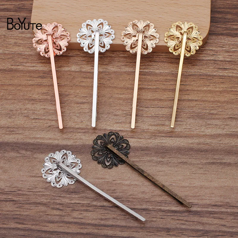 Заколки для волос с филигранными цветами BoYuTe (30 шт./лот) 20 мм заколки ручной работы