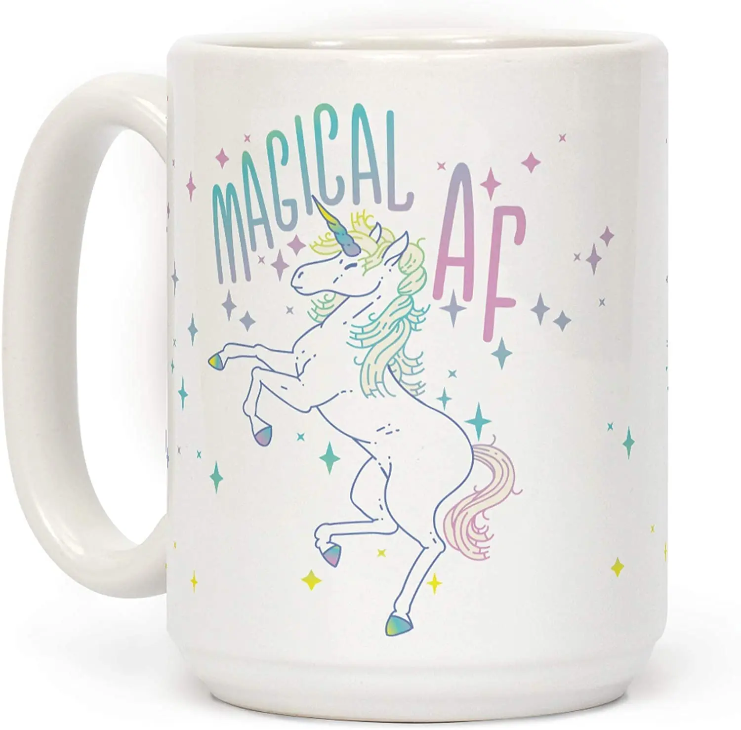 Волшебная белая керамическая кофейная кружка AF Unicorn 11 унций | Дом и сад