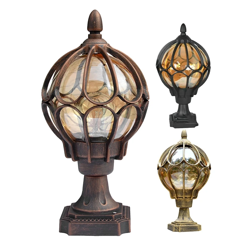 

1 шт. уличная лампа-столб, стеклянный колпачок, дверной столб, водонепроницаемая антикварная лампа, светильник-столб с защитой от дождя