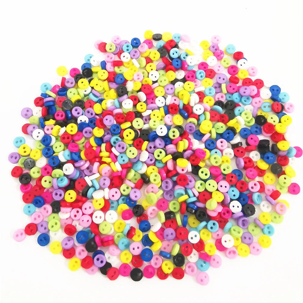 

500pcs 3mm Mixed Mini Tiny Plastic Round Circle Buttons For Doll Clothing Sewing Accessories DIY Crafts