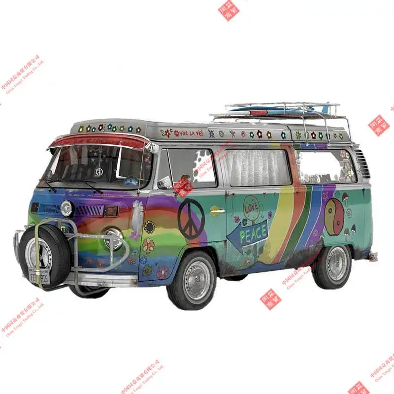 

For Flower Power Camper Van Accessories Car Sticker Peace Graffiti Stickers Motorhome Waterproof Decals for SUV Racing Stickers