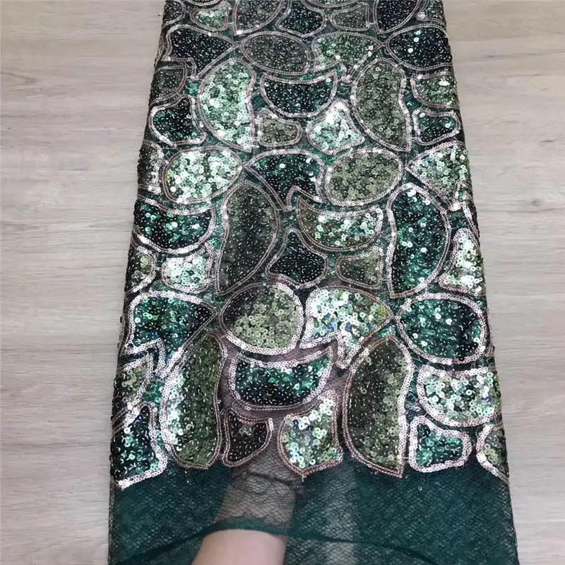 Нигерийское кружево ткань S 5 двор 3D кружевная с блестками на тюлевом кружеве 2019