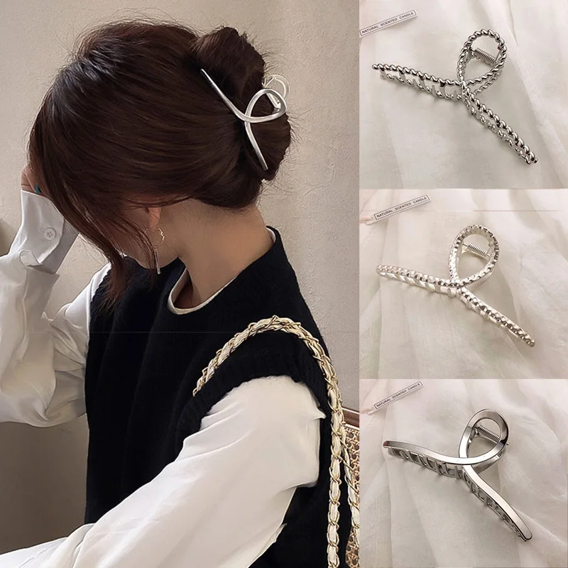 

European and American Temperament Lady's Back Head Geometric Metal Shark Clip Fashion All-match Trend Hairpin Hair Accessories