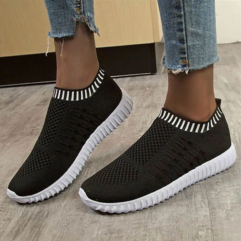 

Sneakers women shoes 2021 round toe light comfortable breathable casual flats women sneakers socks shoes plus size