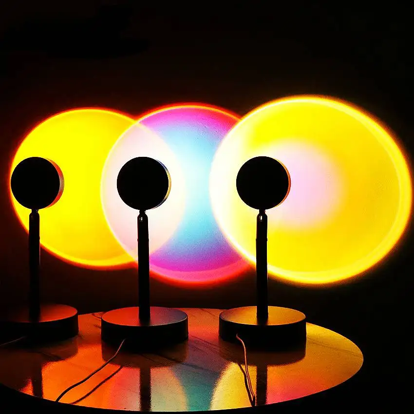 

Sunset Projection Lamp Rainbow Atmosphere Led Projector Night Light for Home Bedroom BackWall Decoration USB Table Lamp