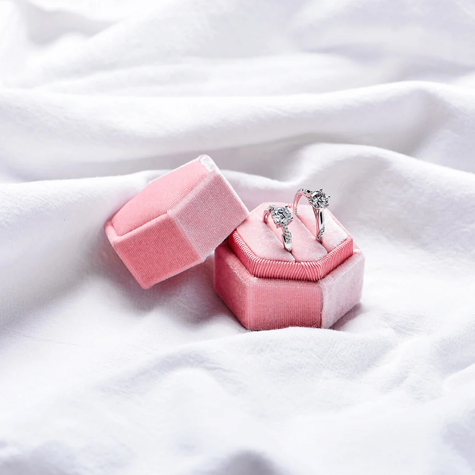 Бархатная шкатулка ручной работы GZXSJG для свадьбы розовая зеленая красная синяя