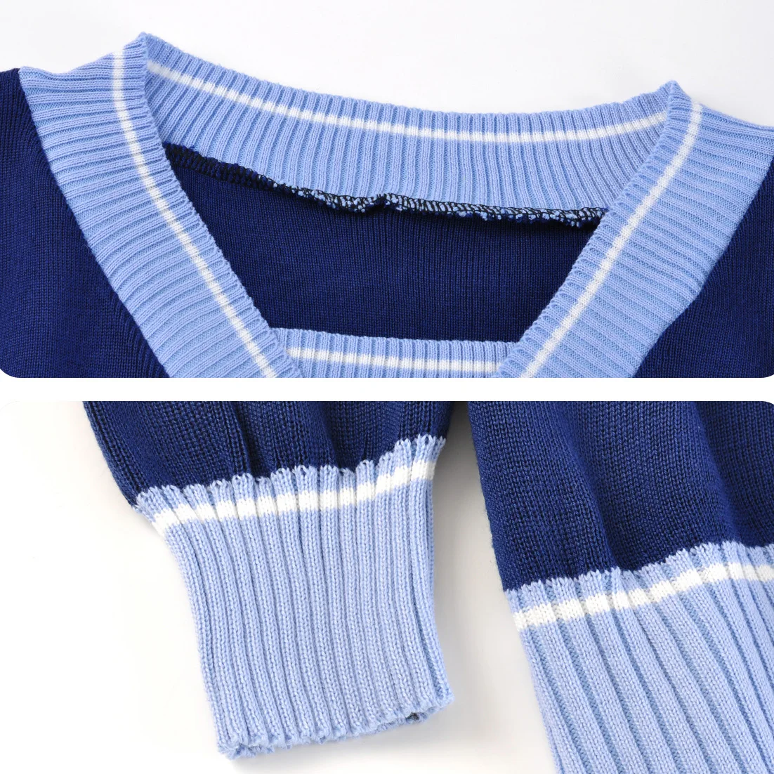 Женский укороченный пуловер с V-образным вырезом свободный трикотажный свитер в