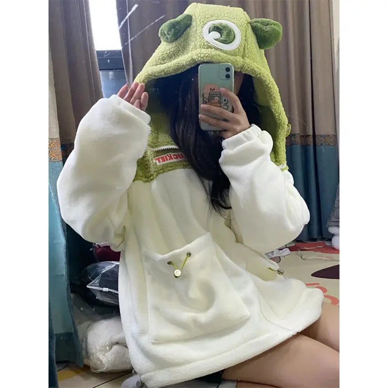 

Imitation lamb wool cardigan 2021 autumn and winter white coat lamb wool couple jacket