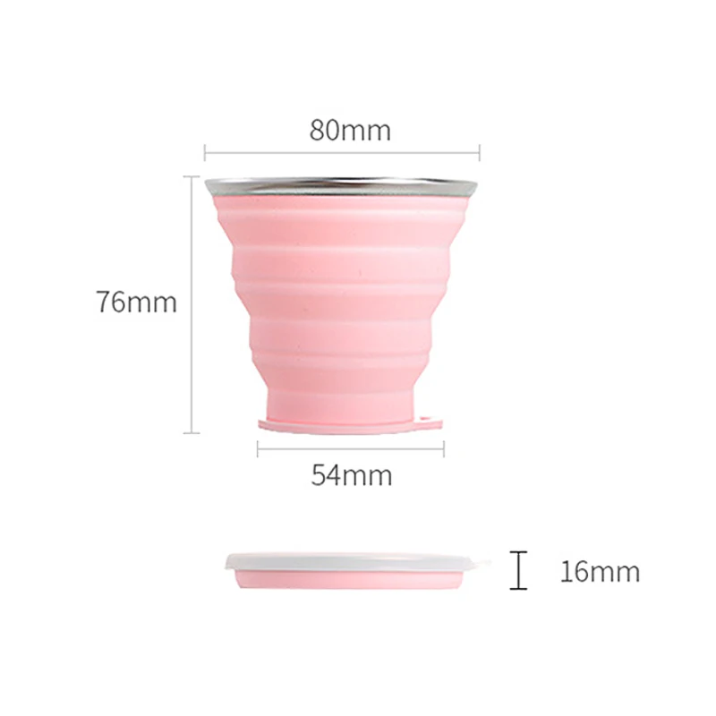 

180ml Folding Cup Food Grade Silicone Water Cup Portable Retractable Coloured Travel Cup Home Outdoor Travel Drinking Gadget