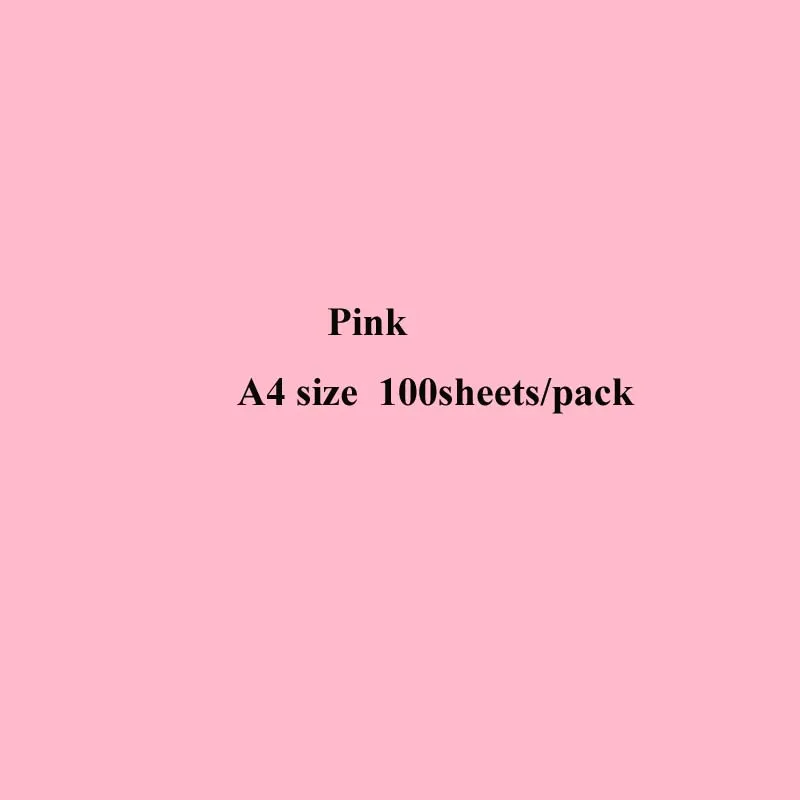 pink А4 цветная копировальная бумага с белой двусторонней цветной ручной работы складной поделок бумага для рукоделия оригами печать файл для документов - Цвет: pink