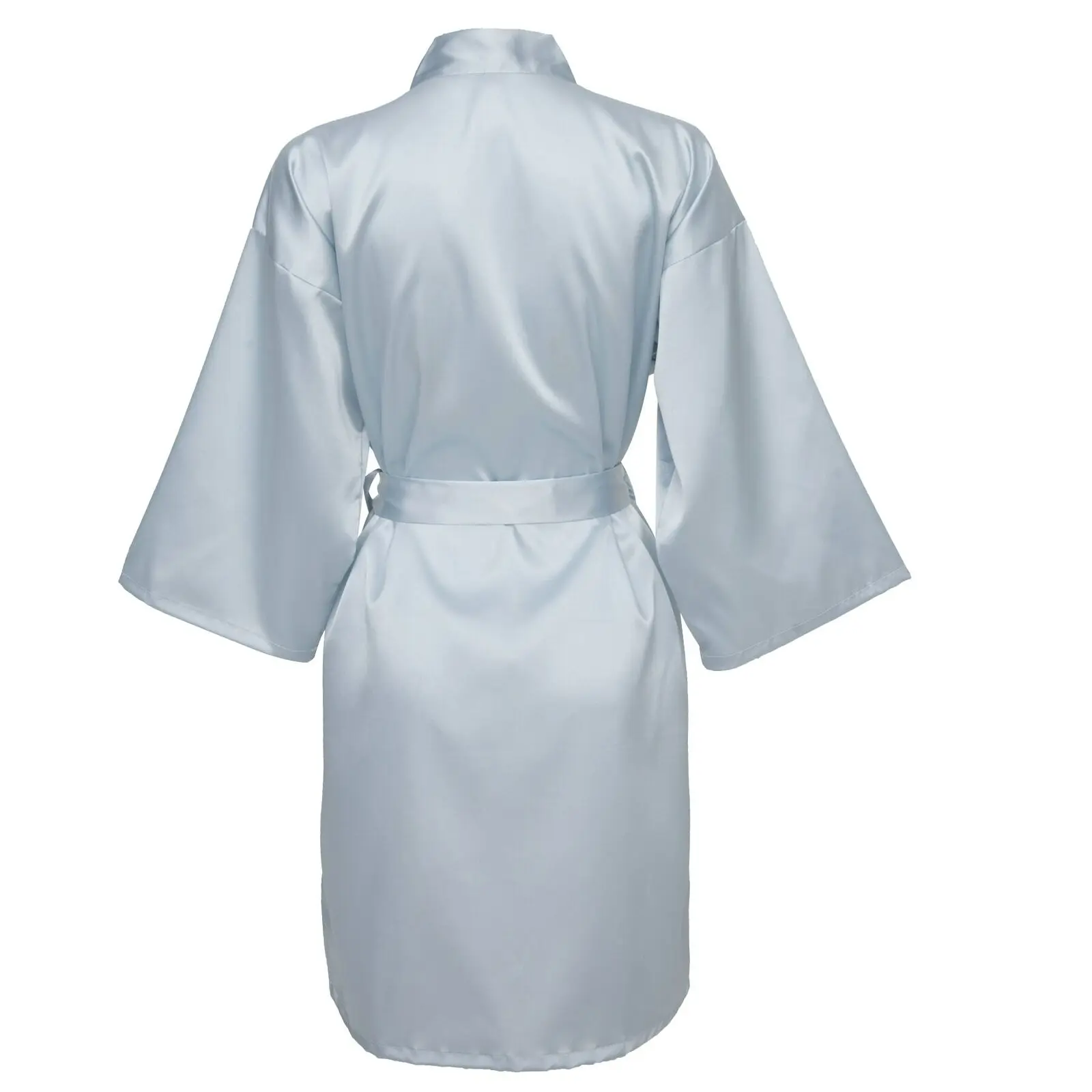 light blue Шёлковый банный халат, Короткая атласная одежда, женская одежда для сна, халат для невесты, подружек невесты, халаты размера плюс, Популярные - Цвет: light blue