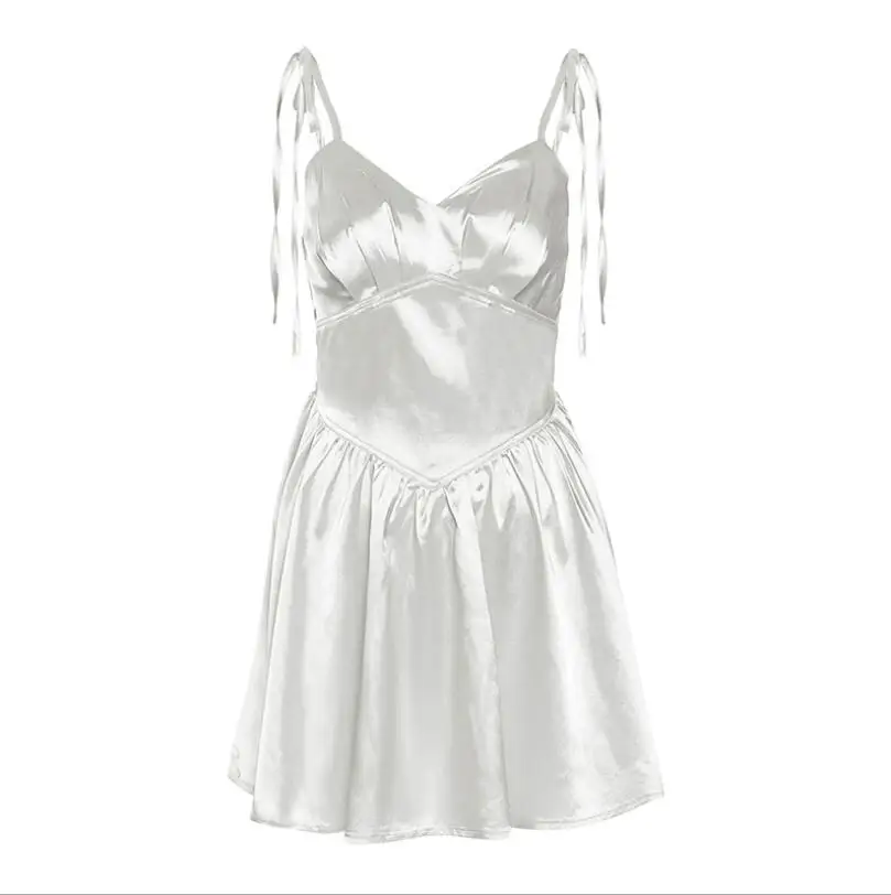 

1PC MAGOGO Summer Suspender Sexy Dress For Women INS Party Solid Color Female Mini Dress S-L