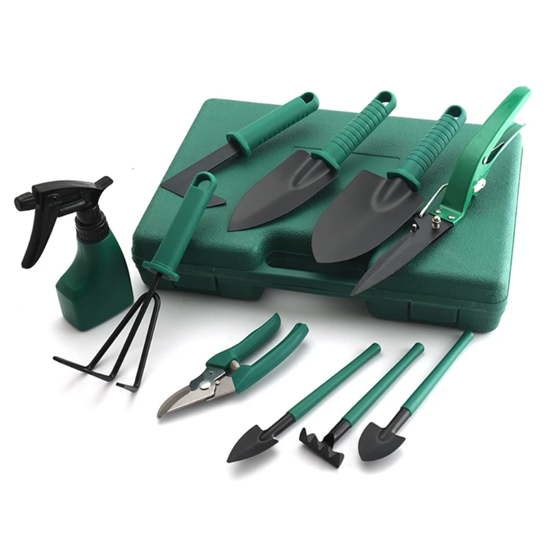 

Garden Tools Set 10 Pieces Gardening Tools Ergonomic Handle Trowel Rake Weeder