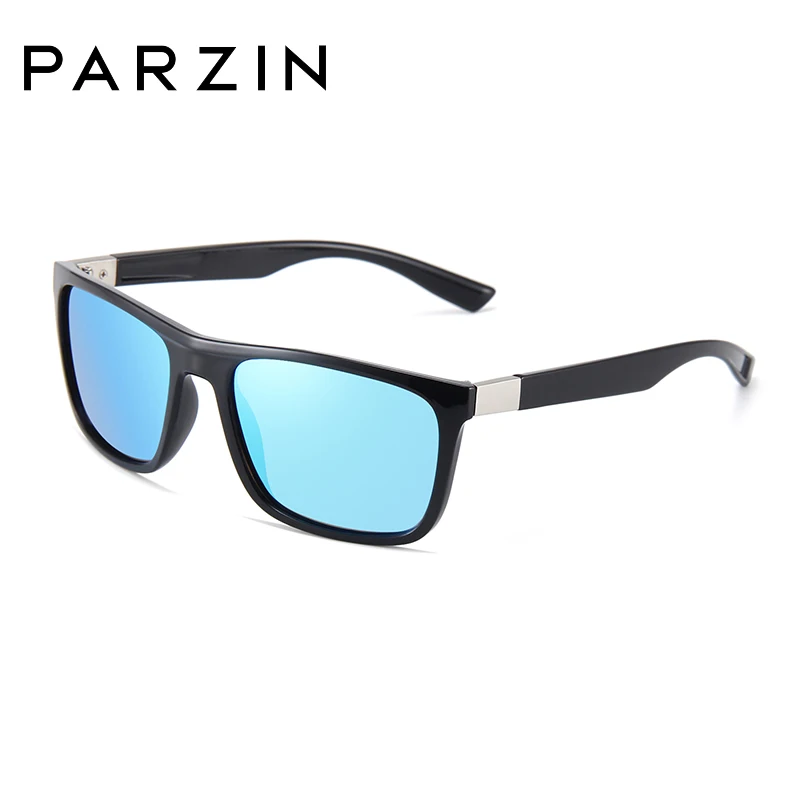Blue PARZIN поляризационные солнцезащитные очки для мужчин, винтажные высококачественные брендовые дизайнерские модные мужские солнцезащитные очки - Цвет линз: Blue