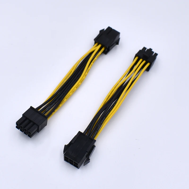 100 шт./лот высококачественный ПК ATX PCI E 6PIN к процессору 8PIN 18AWG адаптер кабель