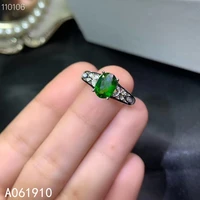 kjjeaxcmy boutique jewelry 925 sterling silver inlaid natural diopside gemstone female ring support detection fashion