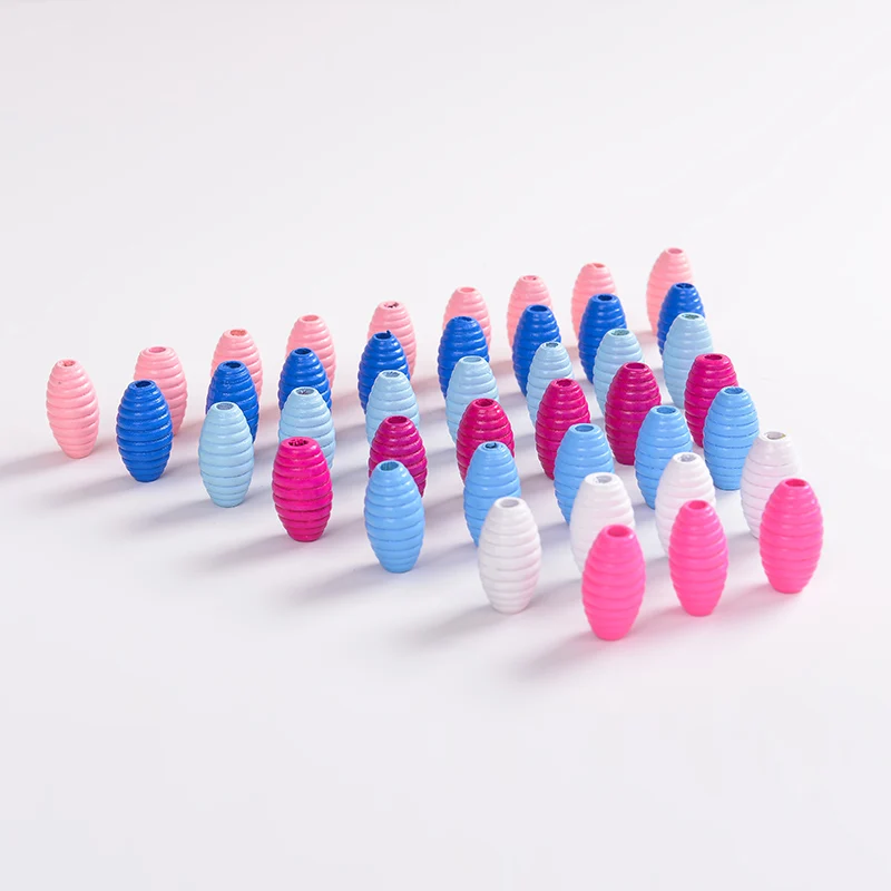 Бусины из натурального дерева 100 шт./лот 25*14 мм красочные бусины круглые волнистые