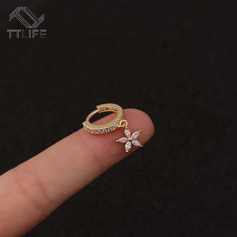 TTLIFE креативные серьги стразы инкрустированный обруч с молниями двухсторонний