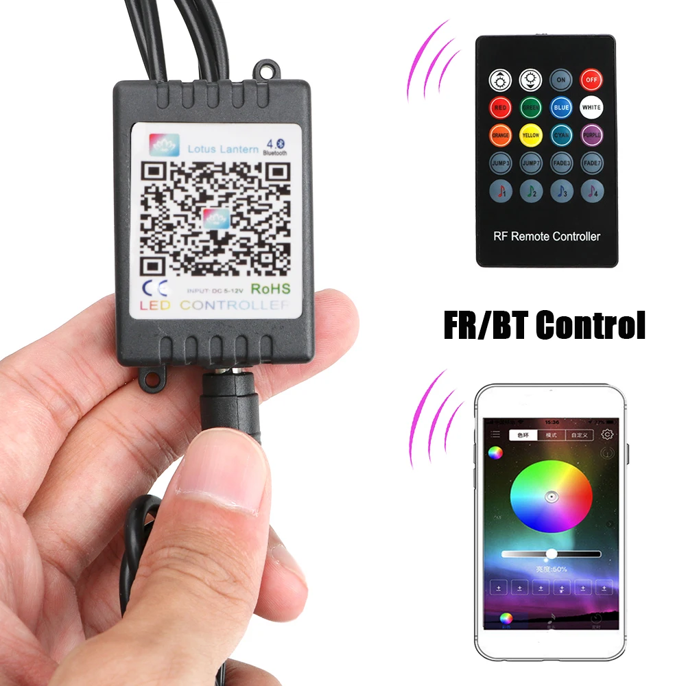 12V Smart Bluetooth Car RGB Ambient Light LED 6m Strip Mood Lamp Interior Door Seat Dashboard Decoration 4x4 Caravan Accessories |