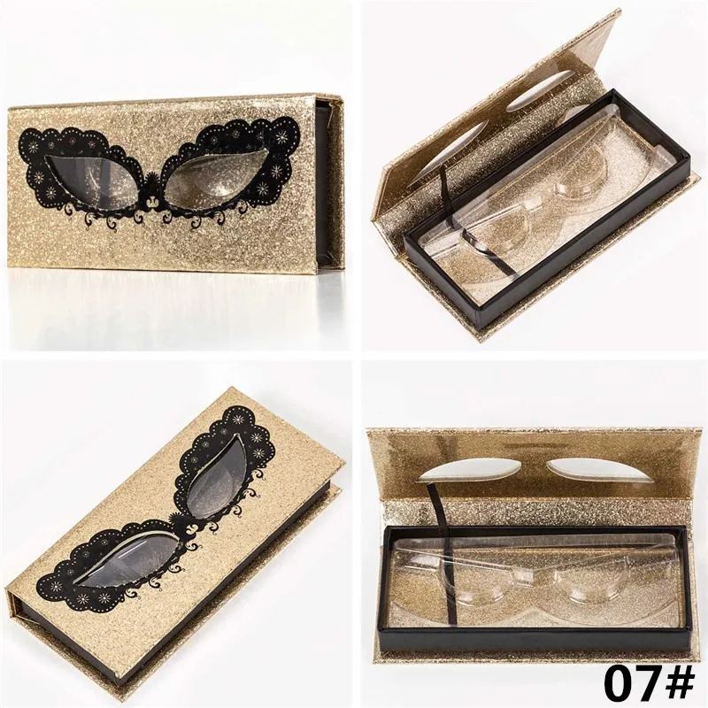 7 Custom Eyelashes Packing Boxes Gift box Lashes Package Customize Storage Cases Makeup Cosmetic Case Mink False Eyelash 1Pcs - Цвет: 7