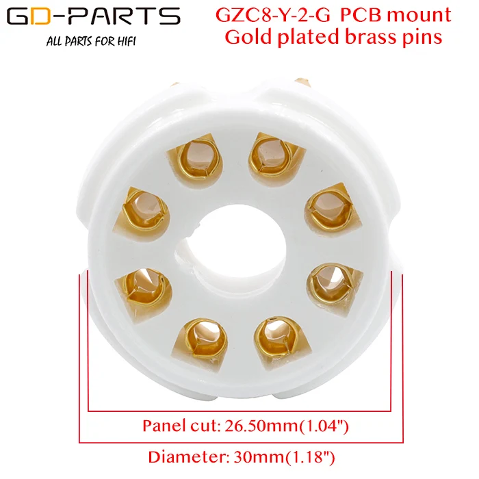 GD-PARTS керамическая трубная розетка 8-контактная  для EL34 KT88 KT66 6550