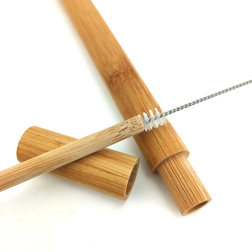 Bamboo straw set tube with and nylon brush | Дом и сад