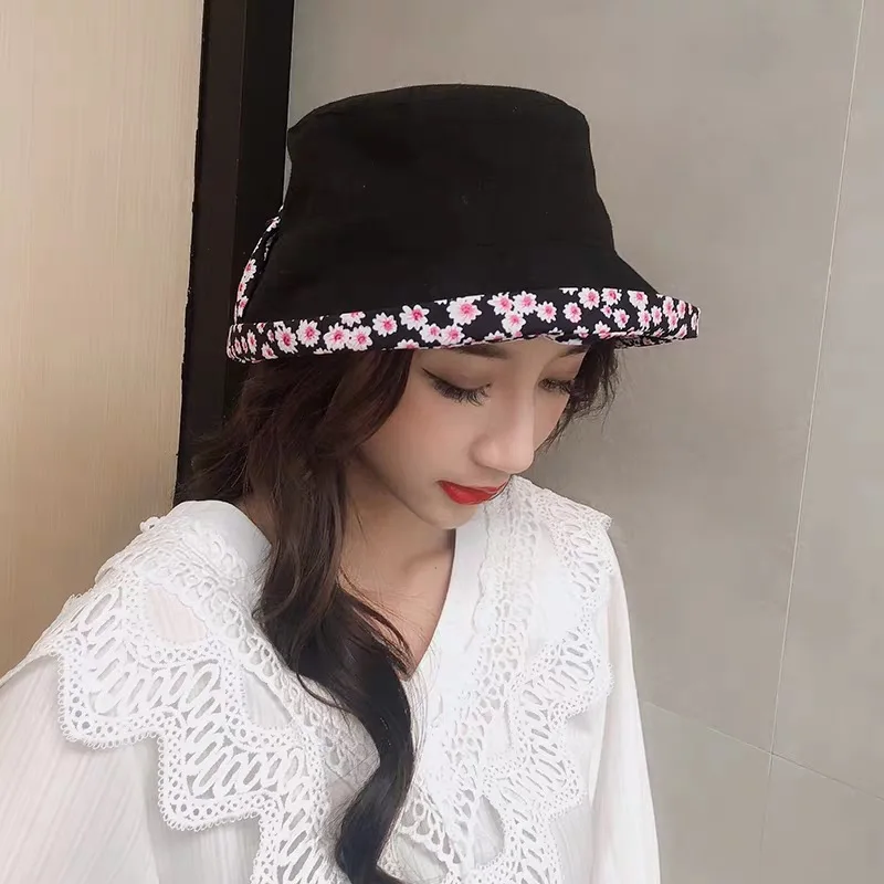 

2020 Cotton Litter Flowers Bowknot Bucket Hat Fisherman Hat Outdoor Travel Hat Sun Cap Hats For Women