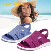 summer comfy women sandals elastic textile breathable sandals casual beach shoes for woman non slip lightweight sandals female
