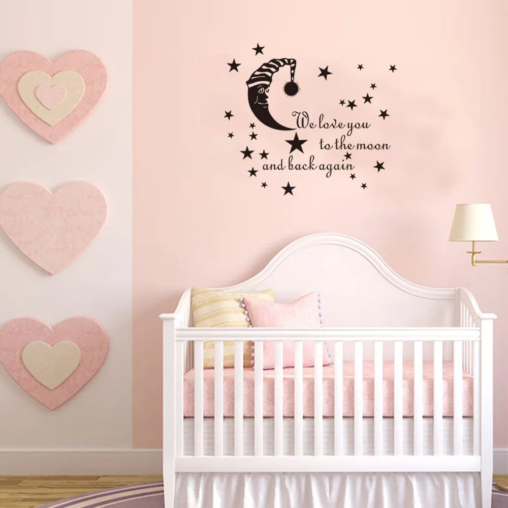 

Sleeping Moon Cartoon Star wall sticker Kids Room Home Decor Mural Decals Wallpaper Kids Stickers