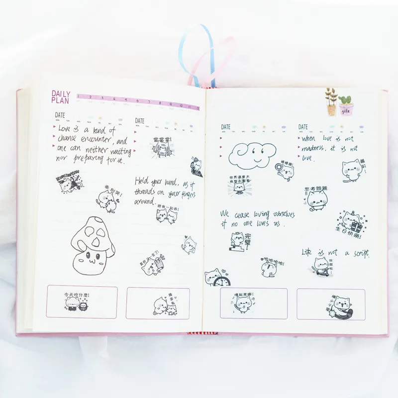 6 листов Новое поступление мультфильм ручные наклейки Kawaii творческие подарки для