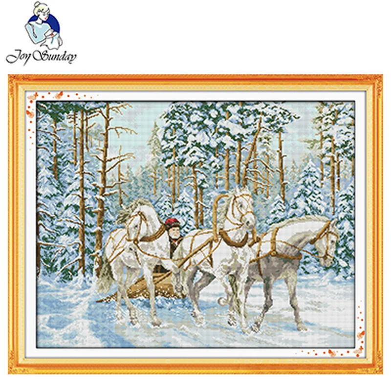 Joy Sunday Набор для вышивки крестиком серия &quotсделай сам&quot 14 каратный узор печатная