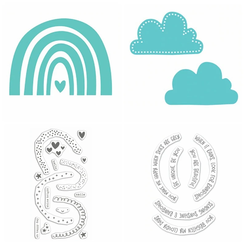 Радуги Трафаретный вырубной штамп фразы арочные прозрачный штампы для DIY