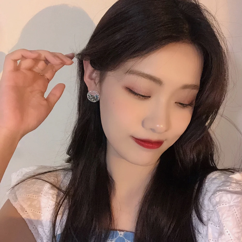 

In 2021 Classic New Style Earrings Personality Fashion Color Spots Round Shape Stud Earrings Woman's Fine Jewelry