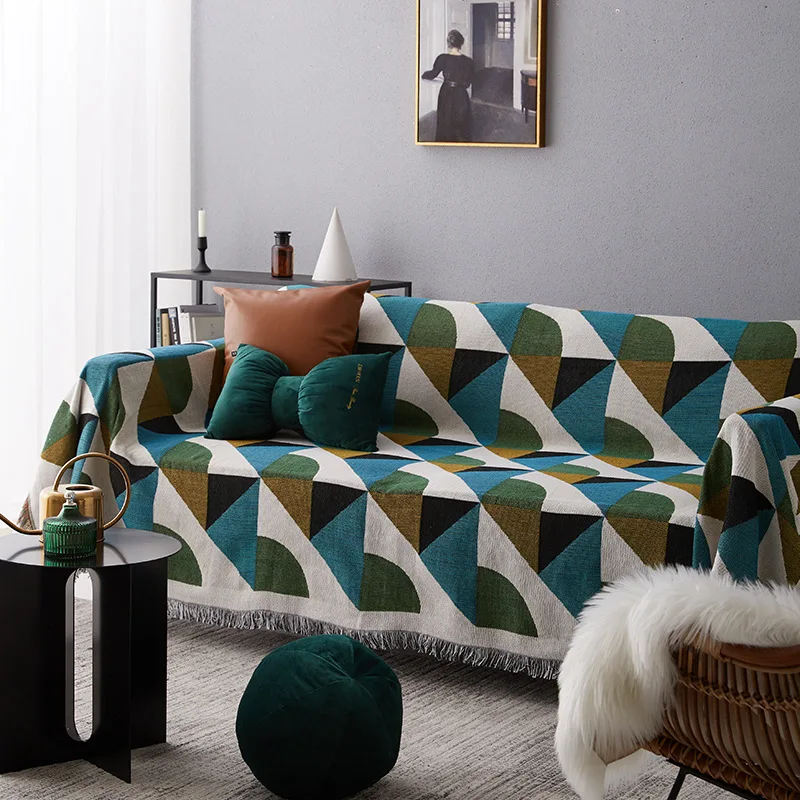 

European Retro sofa blanket throw Modern home decor bedspread sofa towel geometry blanket for picnic Tapestry tablecloth rug