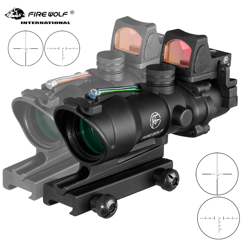 Тактический Оптический прицел Fire Wolf Acog 4x32 оптический из искусственного волокна с