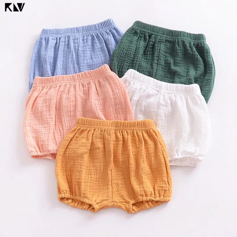 

KLV Summer Baby Girls Boys Bloomer Shorts Infant Solid Color Cotton Cute Loose Harem PP Pants Basic Diaper Cover Underwear