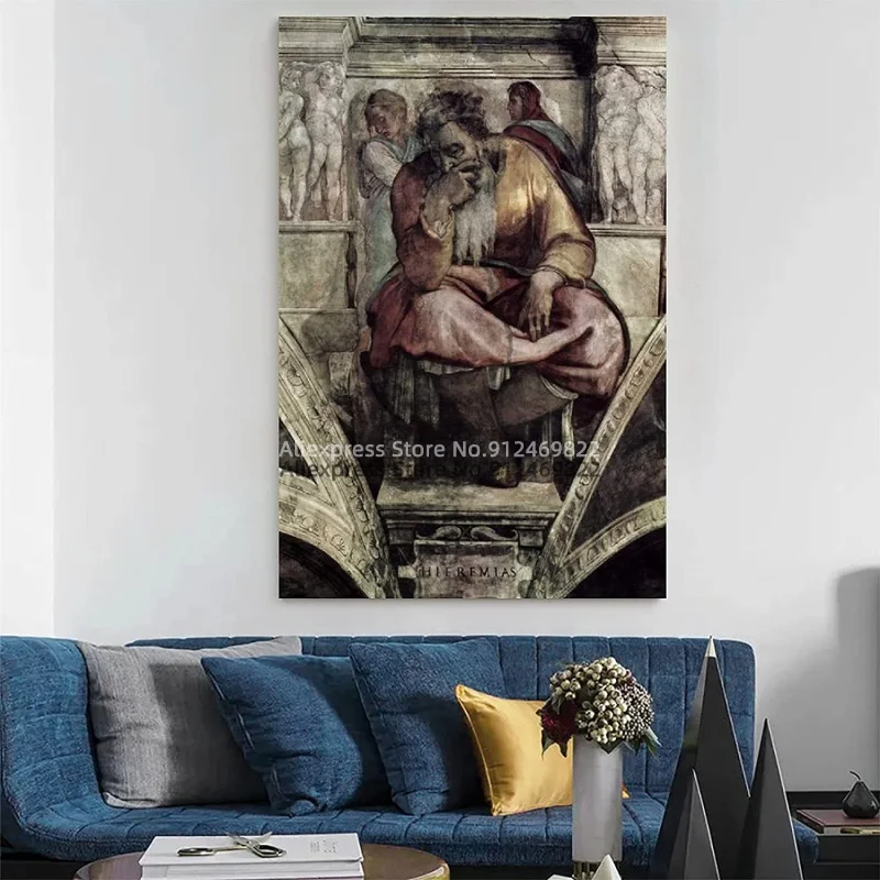 Постеры для спальни с изображением пророка Иеремии Микеланджело буннаррота