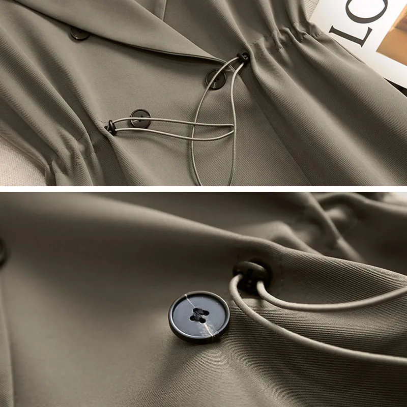 

Korean Style Notched Collar Drawstring Vest Jacket Women 2021 Spring Autumn Office Ladies Sleeveless Slim Waist Waistcoat Female